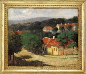 Red Roofed Village by Georges Bottini
