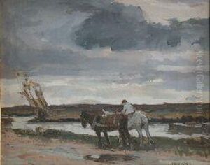 Keddle-net Fishers by Albert Ernest Bottomley