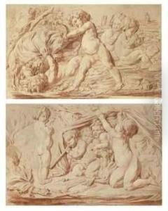 Allegories Of Autumn And Winter: Friezes With Putti At Play
