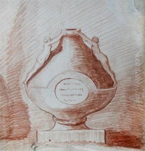Study Of A Vase With Nymphs