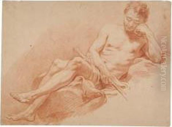 A Reclining Male Nude Academy - view 1