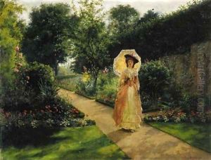 A Garden Stroll by Jennie Augusta Brownscombe