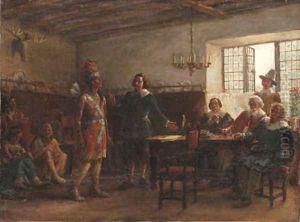 Massasoit Signing a Treaty by Jennie Augusta Brownscombe