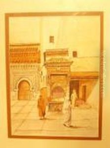 Scene De Rue A Marrakech by Joseph-Felix Bouchor