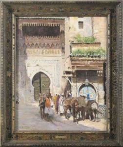 La Fontaine Nejjarine, Fes by Joseph-Felix Bouchor