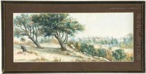 Hillside Overlooking A Town by George Henry Boughton