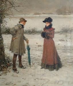 An Uncomfortable Meeting by George Henry Boughton