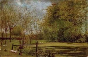 Ducks By A Pond by George Henry Boughton