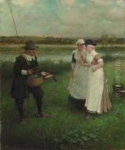 Izaak Walton And The Milkmaids by George Henry Boughton