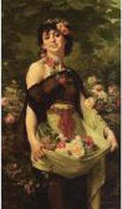 The Flowergirl by Gustave Clarence Rodolphe Boulanger