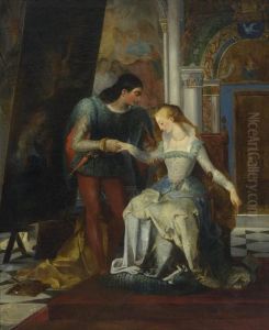Der Maler Und Sein Modell. by Louis Boulanger