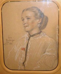 Portrait De Femme En Buste. by Louis Boulanger