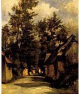 Rue Du Village Sous Le Soleil Normand by Auguste Boulard