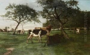 Landscape With Cows by Hippolyte Boulenger