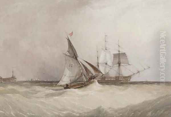 A cutter running out to meet the new arrival - view 1
