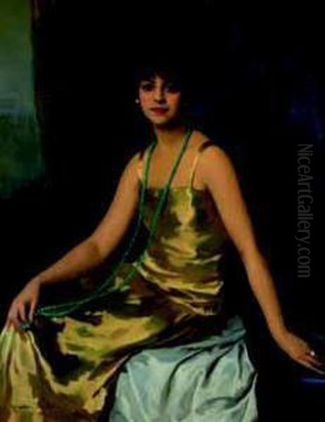Portrait De Femme Au Collier Vert - view 1