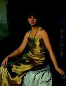 Portrait De Femme Au Collier Vert by Cyprien Boulet