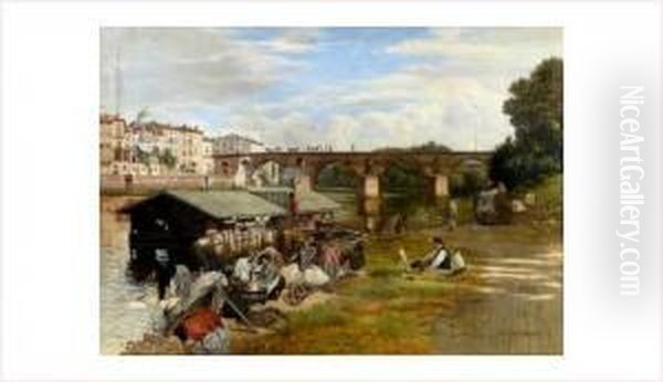 Le Pont-vieux A Montauban Ou Bateau-lavoir Sur Le Tarn - view 1