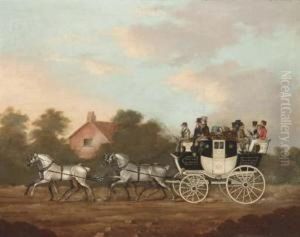 The Newbury Coach Drawn By Four Grey Mares