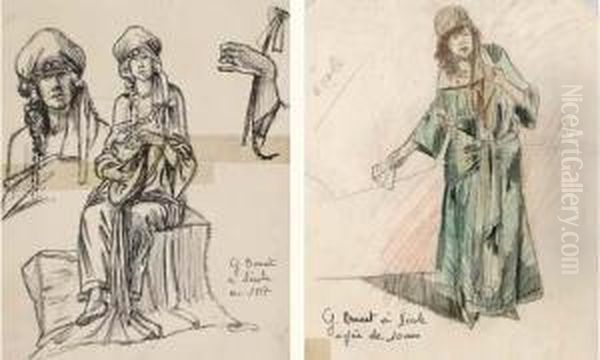 La Tireuse De Cartes En Robe Verte. - view 1