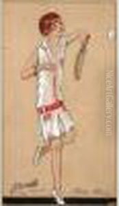 Modele De Tenue De Tennis Blanc-blanc. by Germaine Bouret