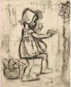 Jeune Fille Au Panier. by Germaine Bouret