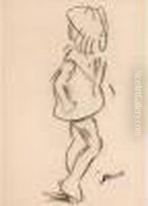 Enfant Debout Au Beret."