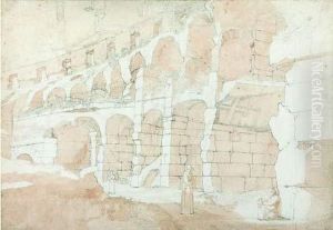 Moines A L'interieur Du Colisee A Rome by Constant Florent F. Bourgeois Du Castelet