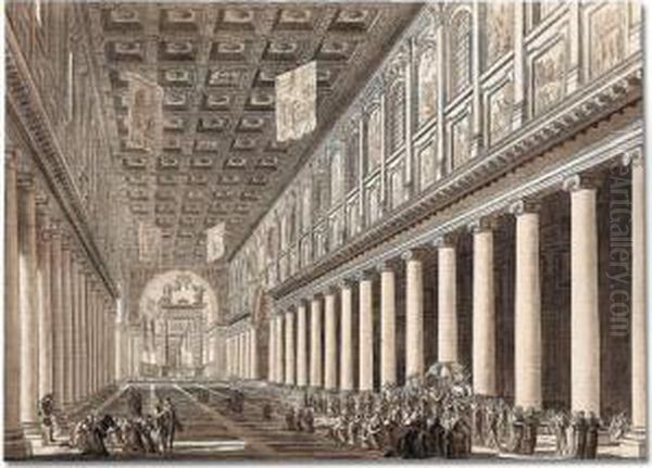 The Pope Borne In Procession Through The Basilica Of Santa Maria Maggiore, Rome - view 1