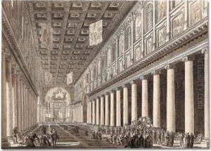 The Pope Borne In Procession Through The Basilica Of Santa Maria Maggiore, Rome by Constant Florent F. Bourgeois Du Castelet