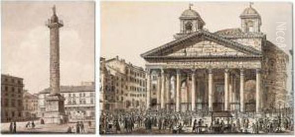 Trajan's Column; The Pantheon - view 1