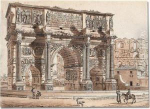 The Arch Of Constantine by Constant Florent F. Bourgeois Du Castelet