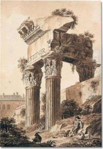 The Ruins Of The Temple Of Jupiter by Constant Florent F. Bourgeois Du Castelet