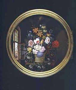 Flowers by an Open Window by Leopold Brunner, Snr.