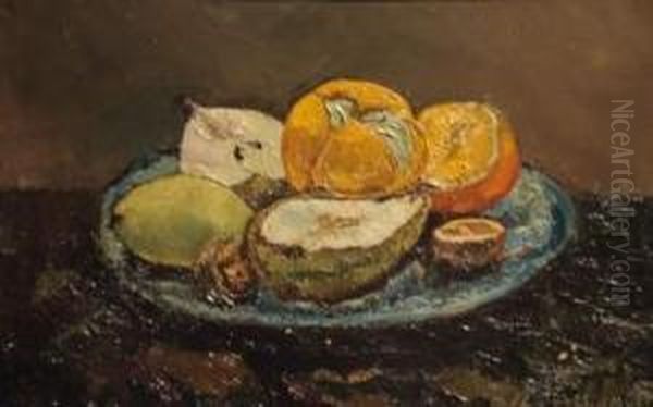 Nature Morte Aux Poires, Orange Et Noix - view 1