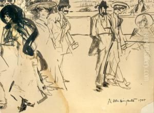 Souvenir Du Maurice-bar A Montmartre by Jean-Louis Boussingault