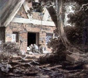 Scene at a Cottage Door by Rev. William Bree