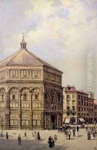 A View of the Baptistry in Florence