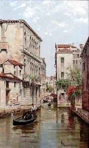 Gondolas on a Venetian Canal 'Rio de San Aportino'