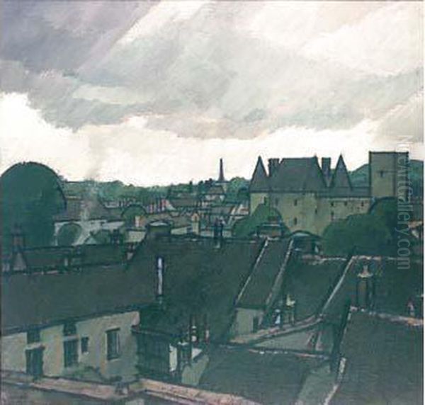 < Le Chateau De Nemours Et Les Toits De La Ville > (c.1920). - view 1