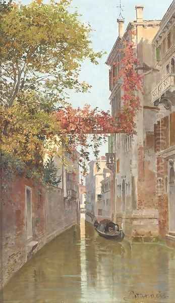 A gondola on a Venetian backwater - view 1