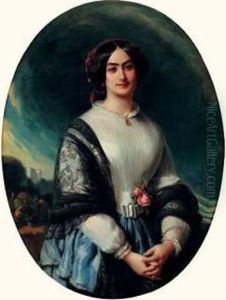 Femme Dans Un Paysage Romantique