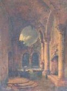 Ruins Amongst The Gardens Of The Pitti Palace, Florence by Charles Marie Bouton