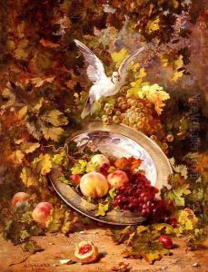 Peaches And Grapes With A Dove