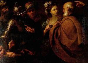 The Denial of Saint Peter and The Offering of Abigail by Bartolomeo Biscaino