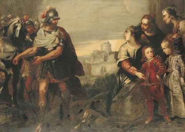 Volumnia with her sons before Coriolanus, the Castel Sant'Angelo beyond - view 1