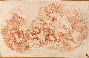 The Holy Family with the Infant Baptist by Bartolomeo Biscaino