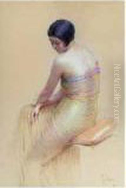 Jeune Femme En Robe Jaune - view 1