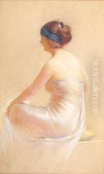 Young Beauties, Seated, Wearing Evening Dress - view 1