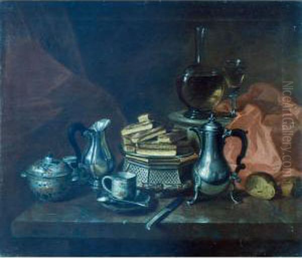 Still Life With Silver And Biscuits On A Dish - view 1
